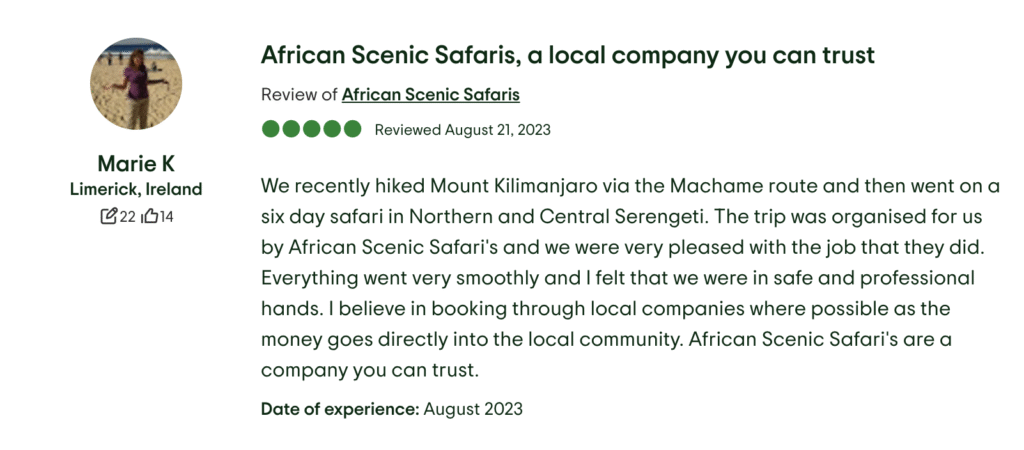 Tanzania Safari Testimonials
